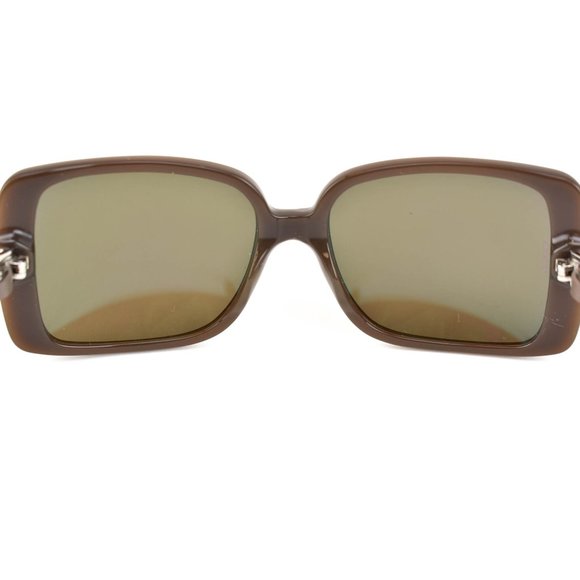 CHANEL "Chain": Taupe Leather CC Sunglasses (kt) - Picture 7 of 10